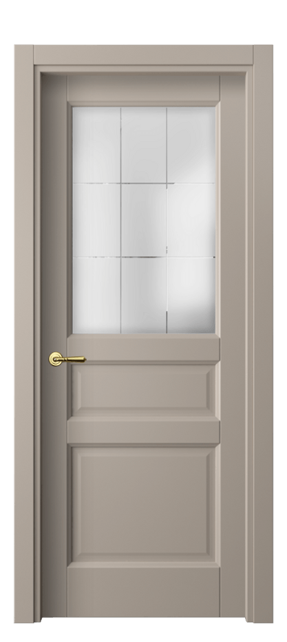 Межкомнатная дверь Galant 1432 Матовый бисквитный Сатинированное стекло с гравировкой "Лофт" Цена 53399 ₽ | Volhovec