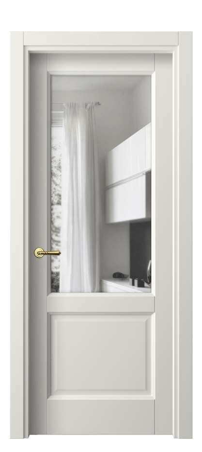 Межкомнатная дверь Galant 1422 Софт-тач белоснежный Прозрачное стекло, 4 мм Цена 23939 ₽ | Volhovec