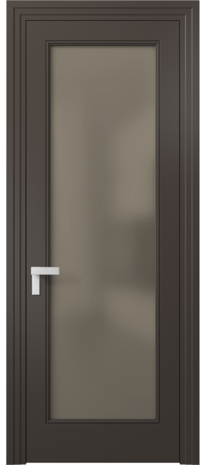 Межкомнатная дверь Rocca 8300 Матовый антрацит Сатинированное бронзовое стекло, триплекс, 8 мм Цена 77899 ₽ | Volhovec