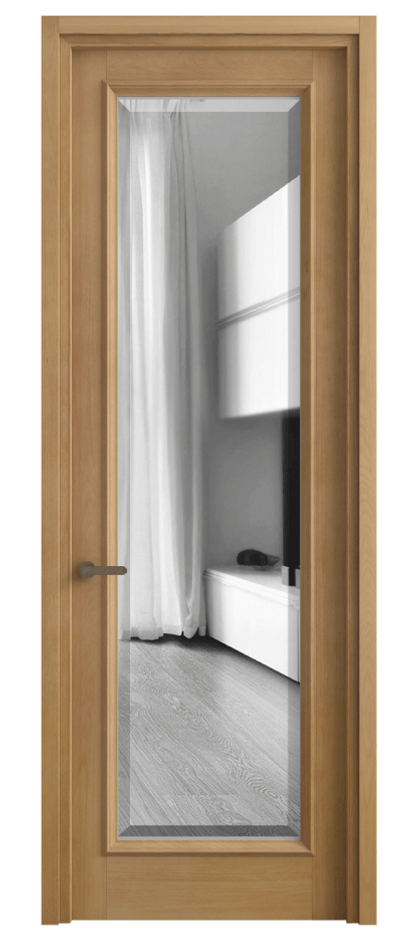 Межкомнатная дверь Charm 6702 Бук натуральный матовый Двустороннее зеркало с фацетом, триплекс Цена 119099 ₽ | Volhovec