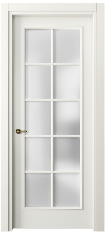 Межкомнатная дверь Paris 8102 Матовый жемчужный Сатинированное стекло Цена 72399 ₽| Volhovec