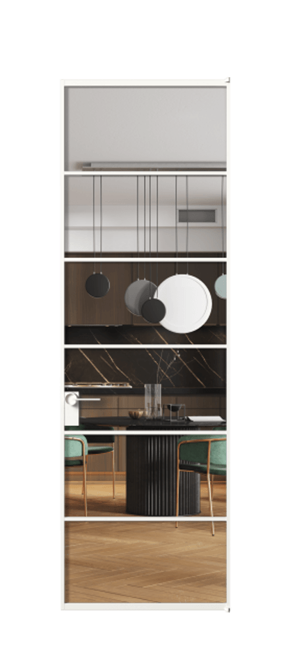 Алюминиевая дверь АЛПЛ040.04 Алюминий Белый Прозрачное стекло "Crystal Vision", калёное Цена 152470  | Volhovec