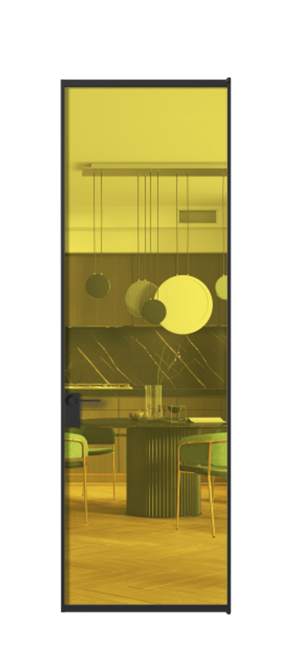 Алюминиевая дверь АЛПЛ040.01  Алюминий Черный Прозрачное жёлтое стекло, триплекс, 6мм. Без короба чер Цена 125490 Стоимость комплекта двери включает: 
1. Полотно (600/650/700/750/800/850/900/950*2000-2400 мм).
2. Короб
3. Комплект фурнитуры (2 торцевые петли и магнитный замок с ответной планкой). Фабрика дверей Волховец 8 (800) 551 43 19  Алюминиевая дверь АЛПЛ040.01 Алюминий Черный Прозрачное жёлтое стекло, триплекс, 6мм Цена 125490  | Volhovec