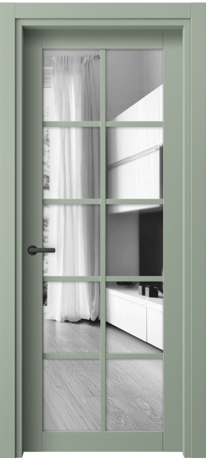 Межкомнатная дверь Neo// 2106 ПЭТ светло-оливковый Двустороннее зеркало, триплекс Цена 30239 ₽ | Volhovec