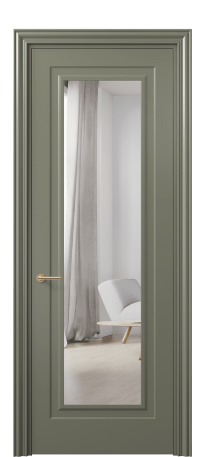 Межкомнатная дверь Mascot 8403 Матовый оливковый тёмный Двустороннее зеркало, триплекс Цена 77699 ₽ | Volhovec