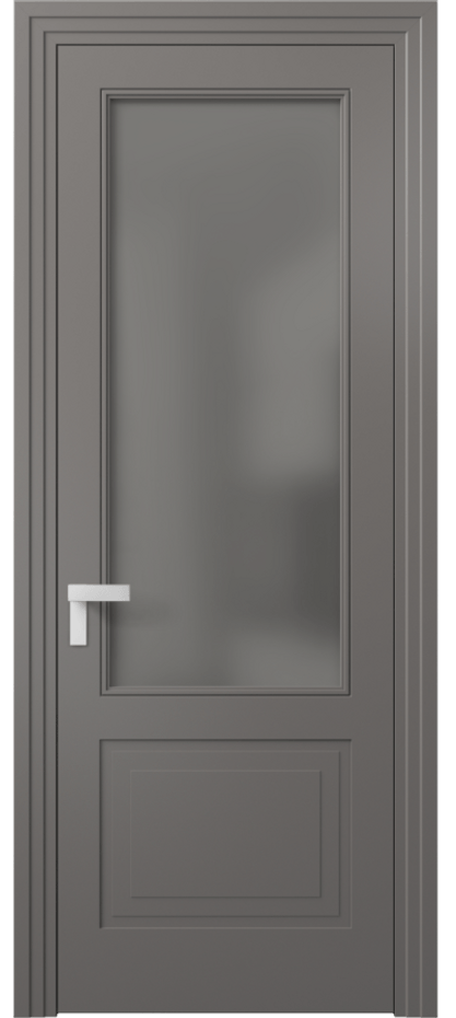 Межкомнатная дверь Rocca 8352 Матовый классический серый Сатинированное серое стекло, триплекс Цена 82899 ₽ | Volhovec