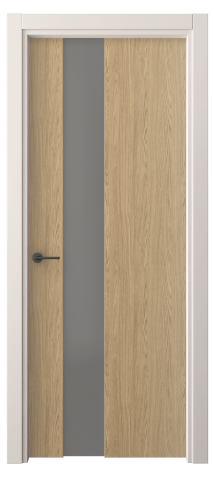 Межкомнатная дверь Freedom 4224 Жемчужный дуб Сатинированное серое стекло, триплекс Цена 40799 ₽ | Volhovec