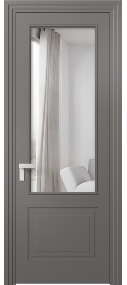 Межкомнатная дверь Rocca 8352 Матовый классический серый Двустороннее зеркало, триплекс Цена 84899 ₽ | Volhovec