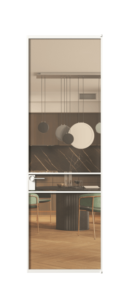 Алюминиевая дверь АЛПЛ040.02 Алюминий Белый Прозрачное оранжевое стекло, триплекс Цена 138970  | Volhovec