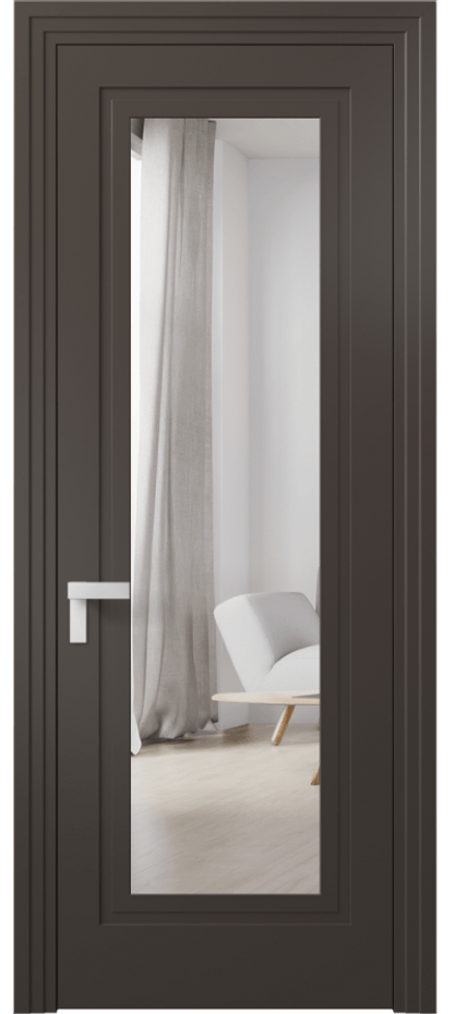 Межкомнатная дверь Rocca 8303 Матовый антрацит Двустороннее зеркало, триплекс Цена 82899 ₽ | Volhovec