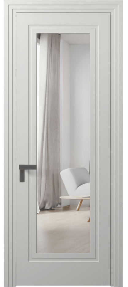 Межкомнатная дверь Rocca 8303 Матовый светло-серый Двустороннее зеркало, триплекс Цена 82899 ₽ | Volhovec