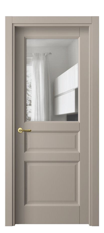 Межкомнатная дверь Galant 1432 Матовый бисквитный Прозрачное стекло Цена 52399 ₽ | Volhovec
