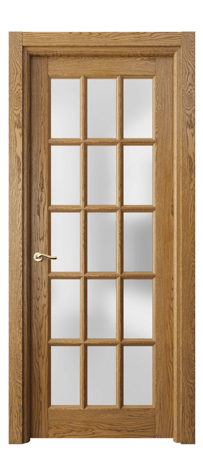 Межкомнатная дверь Lignum 0708 Дуб медовый брашированный Сатинированное стекло Цена 179520 ₽ | Volhovec