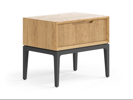 Мебель Тумба прикроватная Velvet 1 ящик. Цвет Дуб пшеничный матовый. Материал Массив дуба матовый. Коллекция Тумба прикроватная Velvet 1 ящик. Картинка.