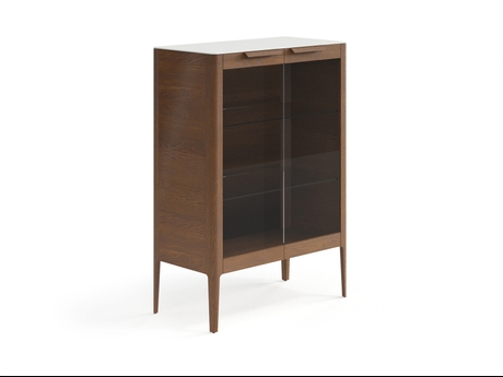 Мебель Витрина Piega. Цвет Дуб каштановый матовый. Материал Массив дуба матовый. Коллекция Витрина Piega. Картинка.