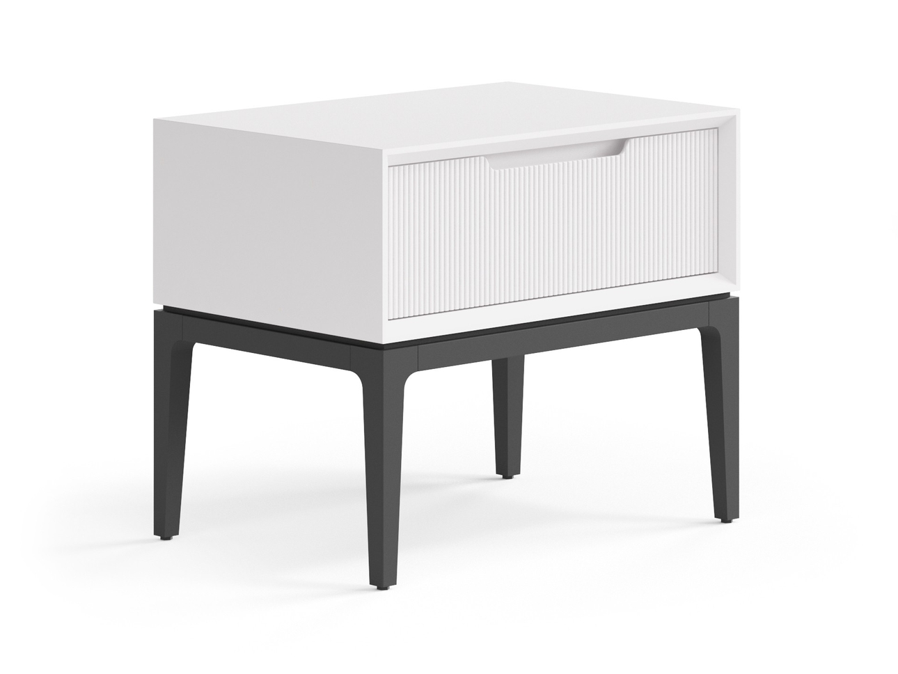 Тумба прикроватная Velvet 1 ящик Матовый пудровый белый