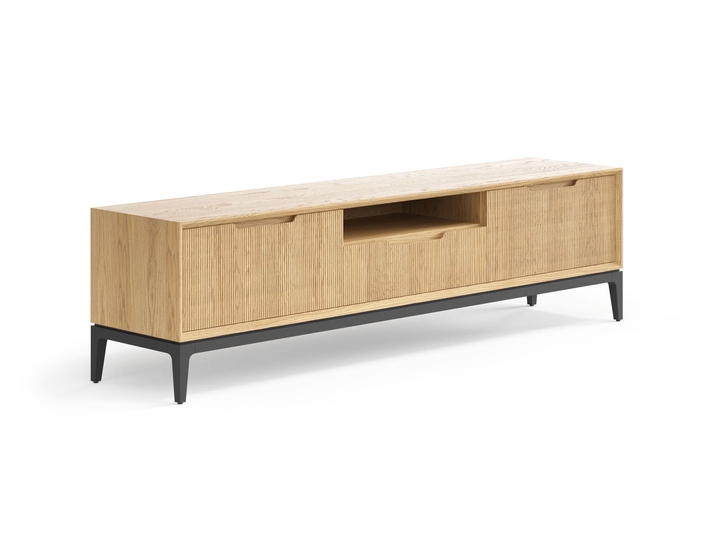 Мебель ТВ тумба Velvet. Цвет Дуб соломенный матовый. Материал Массив дуба матовый. Коллекция ТВ тумба Velvet. Картинка.