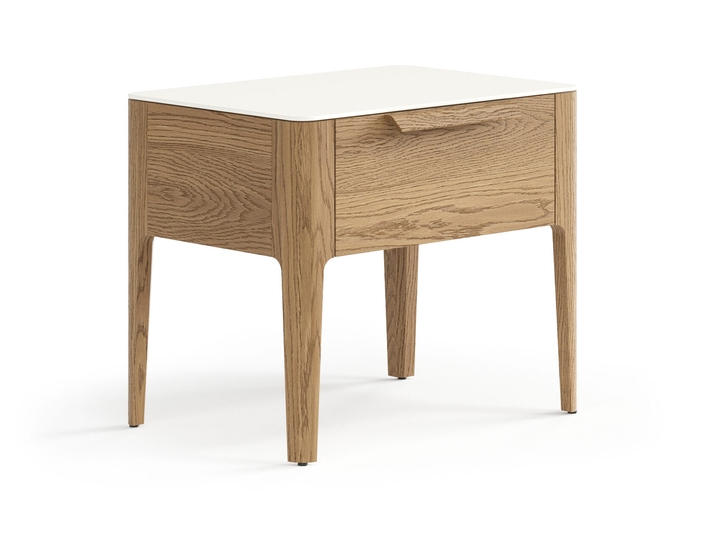 Мебель Тумба прикроватная Piega 1 ящик. Цвет Дуб мускатный матовый. Материал Массив дуба матовый. Коллекция Тумба прикроватная Piega 1 ящик. Картинка.