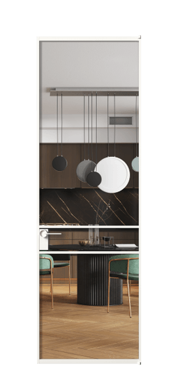 Дверь межкомнатная АЛПЛ040.02 Crystalvision БЕЛ. Цвет Алюминий Белый. Материал Алюминий. Коллекция Formato. Картинка.