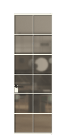 Дверь межкомнатная АЛПЛ040.05 Бронза сатин триплекс АЖМ. Цвет Алюминий жемчужный. Материал Алюминий в эмали. Коллекция Formato. Картинка.