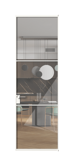 Дверь межкомнатная АЛПЛ040.03 БЕЛ Алюминий Белый Stopsol Clear прозрачное. Цвет Алюминий Белый. Материал Алюминий. Коллекция Formato. Картинка.