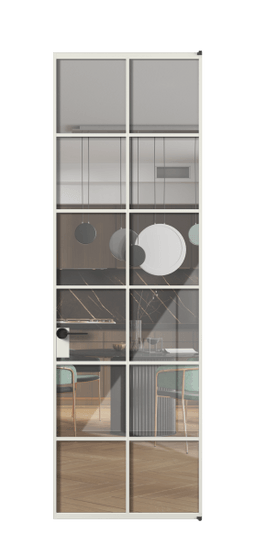 Дверь межкомнатная АЛПЛ040.05 АСР Алюминий серый Stopsol Clear прозрачное. Цвет Алюминий серый. Материал Алюминий в эмали. Коллекция Formato. Картинка.