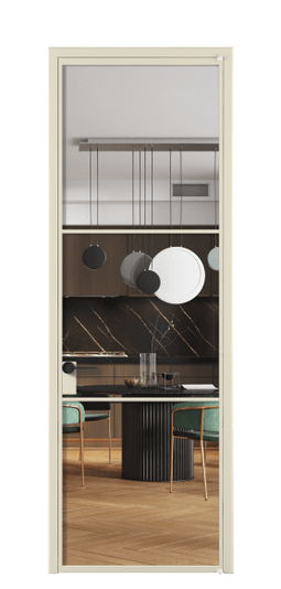 Дверь межкомнатная АЛПЛ040.03 АБСР Crystalvision. Цвет Алюминий бежево-серый. Материал Алюминий в эмали. Коллекция Formato. Картинка.