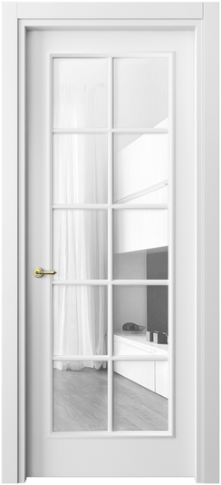 Межкомнатная дверь 8102 МБЛ Прозрачное стекло. Цвет Матовый белоснежный. Материал Гладкая эмаль. Коллекция Paris. Фото. Дверь межкомнатная 8102 МБЛ Прозрачное стекло. Цвет Матовый белоснежный. Материал Гладкая эмаль. Коллекция Paris. Картинка.