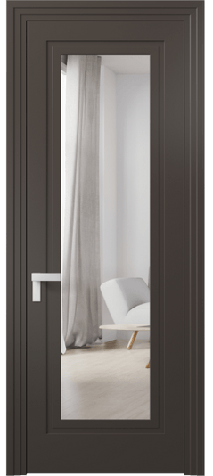 Дверь межкомнатная 8303 МАН Зеркало с одной стороны. Цвет Матовый антрацит. Материал Гладкая эмаль. Коллекция Rocca. Картинка.