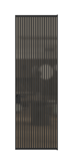 Дверь межкомнатная АЛПЛ040.07 Бронза сатин триплекс ЧЕР. Цвет Алюминий Черный. Материал Алюминий. Коллекция Formato. Картинка.