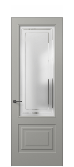 Дверь межкомнатная 8452 МНСР Сатин с гравировкой Mascot. Цвет Матовый нейтральный серый. Материал Гладкая эмаль. Коллекция Mascot. Картинка.