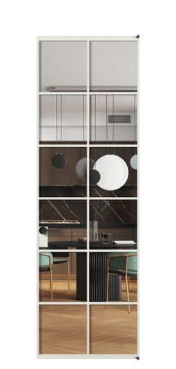 Дверь межкомнатная АЛПЛ040.05 Crystalvision АСР. Цвет Алюминий серый. Материал Алюминий в эмали. Коллекция Formato. Картинка.