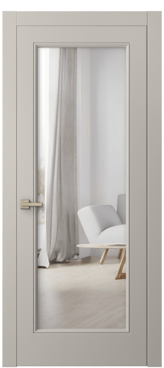 Дверь межкомнатная 8300 МСБЖ-ЗЕР. Цвет Матовый светло-бежевый. Материал Гладкая эмаль. Коллекция Linea. Картинка.