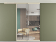 Перегородка Formato вдоль стены на потолок 2 створки с синхронным механизмом