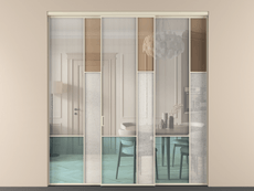 Перегородка Mosaic внутри проёма 3 створки