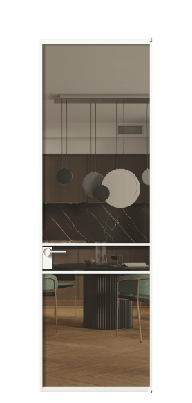 Дверь межкомнатная АЛПЛ040.02 Бронза триплекс БЕЛ. Цвет Алюминий Белый. Материал Алюминий. Коллекция Formato. Картинка.