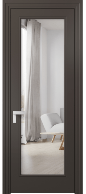 Межкомнатная дверь 8300 МАН Двустороннее зеркало. Цвет Матовый антрацит. Материал Гладкая эмаль. Коллекция Rocca. Фото. Дверь межкомнатная 8300 МАН Двустороннее зеркало. Цвет Матовый антрацит. Материал Гладкая эмаль. Коллекция Rocca. Картинка.