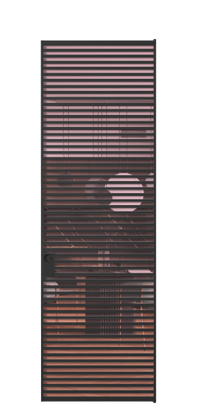 Дверь межкомнатная АЛПЛ040.06 ПРОЗ РОЗ ЧЕР. Цвет Алюминий Черный. Материал Алюминий. Коллекция Formato. Картинка.