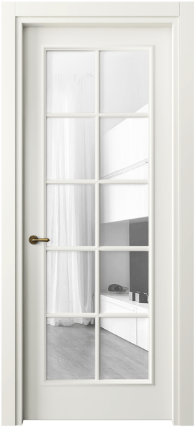 Межкомнатная дверь 8102 МЖМ Прозрачное стекло. Цвет Матовый жемчужный. Материал Гладкая эмаль. Коллекция Paris. Фото. Дверь межкомнатная 8102 МЖМ Прозрачное стекло. Цвет Матовый жемчужный. Материал Гладкая эмаль. Коллекция Paris. Картинка.