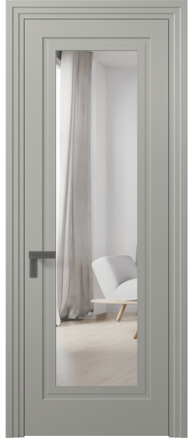 Дверь межкомнатная 8303 МНСР Зеркало с одной стороны. Цвет Матовый нейтральный серый. Материал Гладкая эмаль. Коллекция Rocca. Картинка.